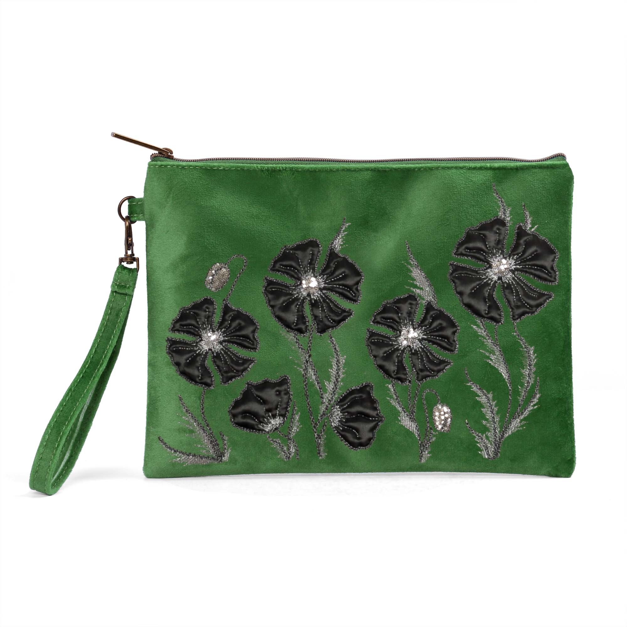 FLORAL EMBROIDERY CLUTCH