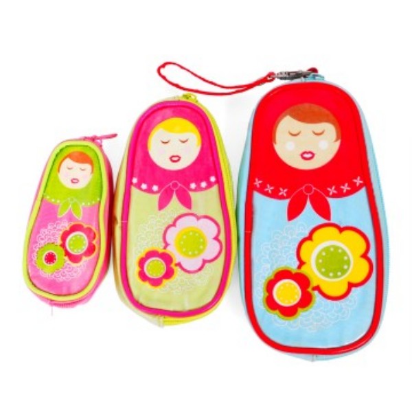 Nested CMYK silk screen printed pouches