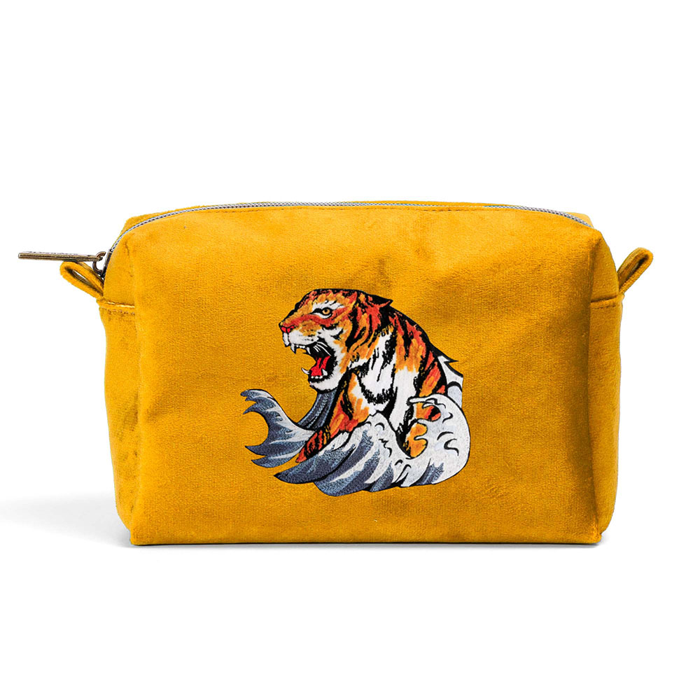 velvet embroidery pouch