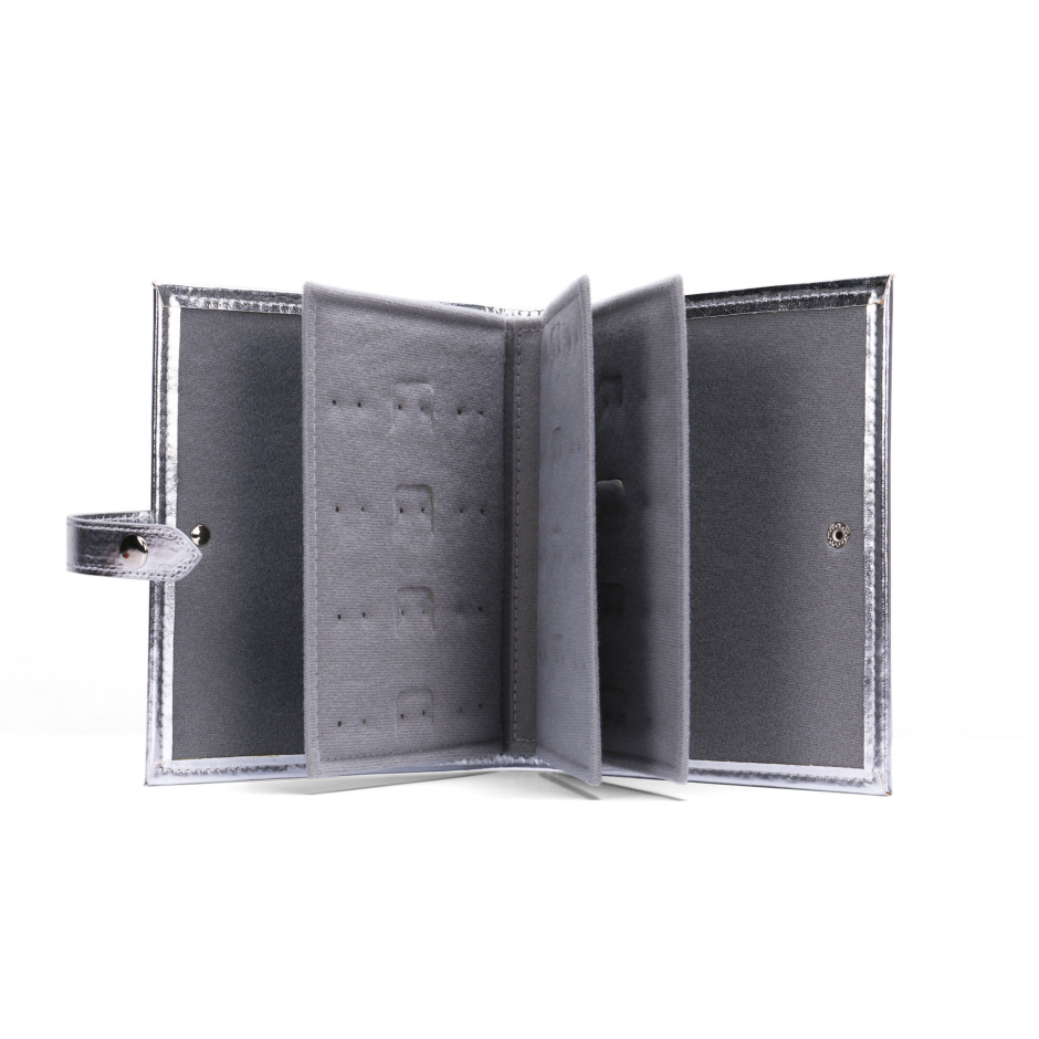 Silver Metallic PU Earring Holder Album - Image 4