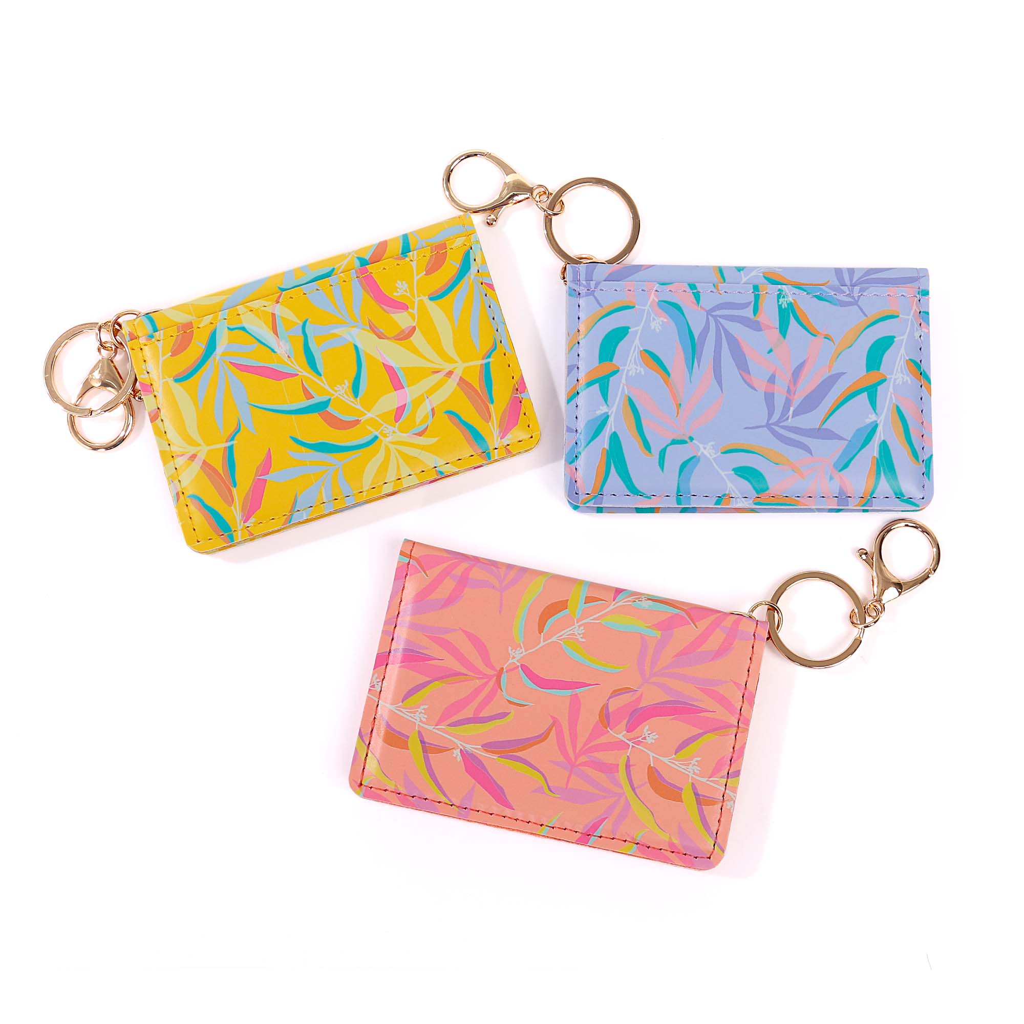Printed PU Card Holder with Key Clip & ID Window
