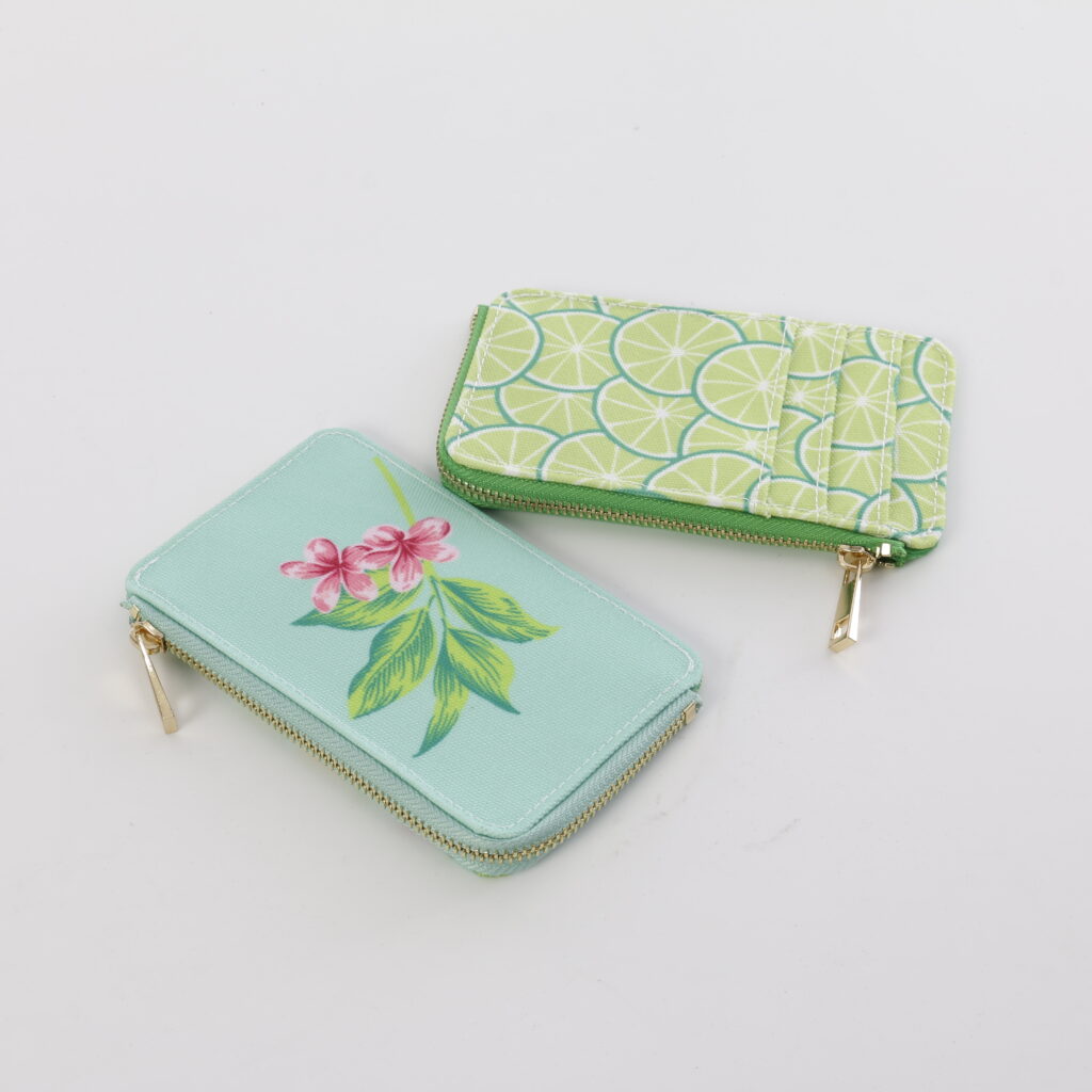 fruits print coin purse wallet low MOQ custom made