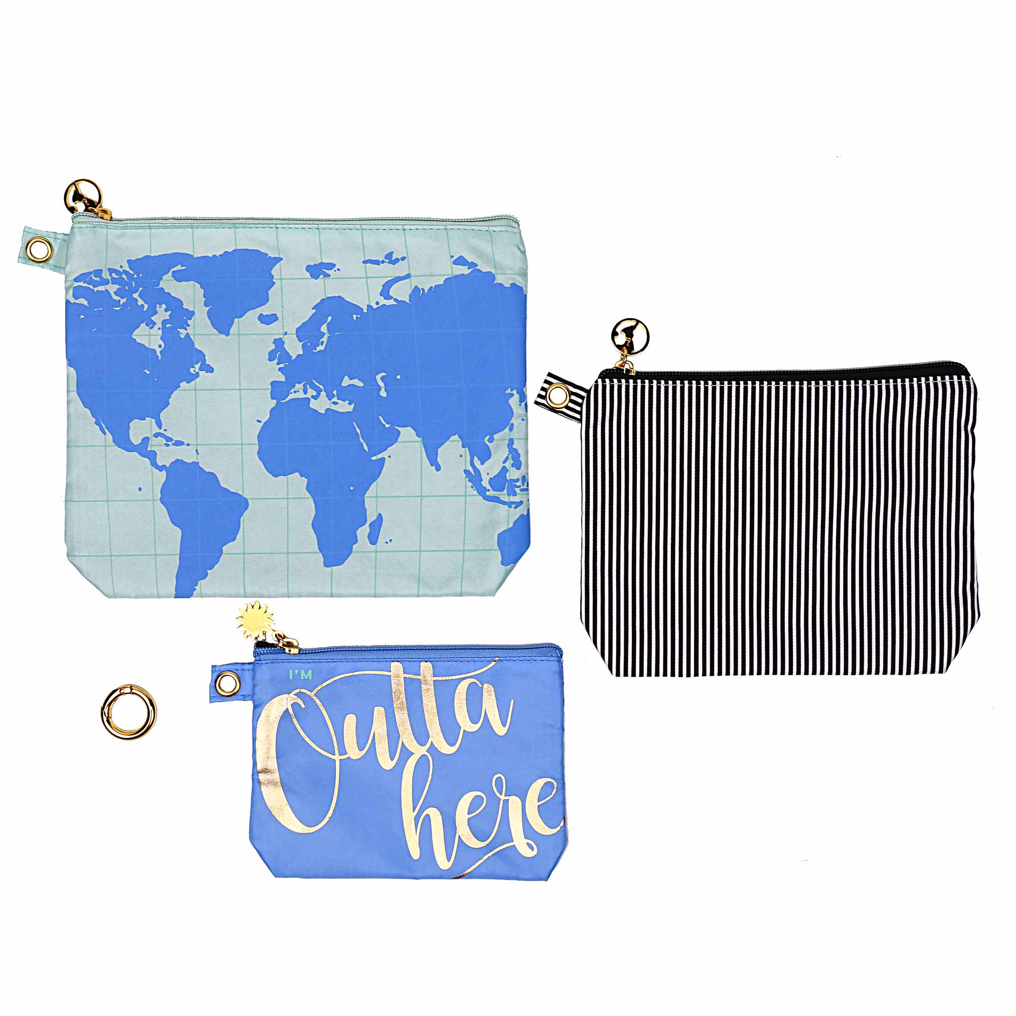 set of 3 printed flat pouch factory
