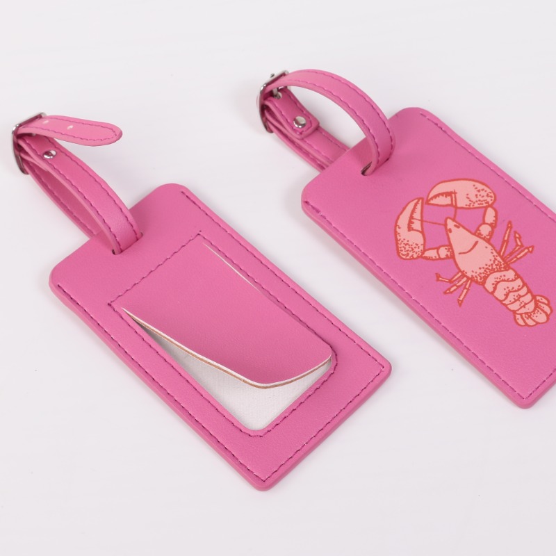 vegan leather luggage tag bespoke
