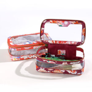 see through cosmetic bag with print