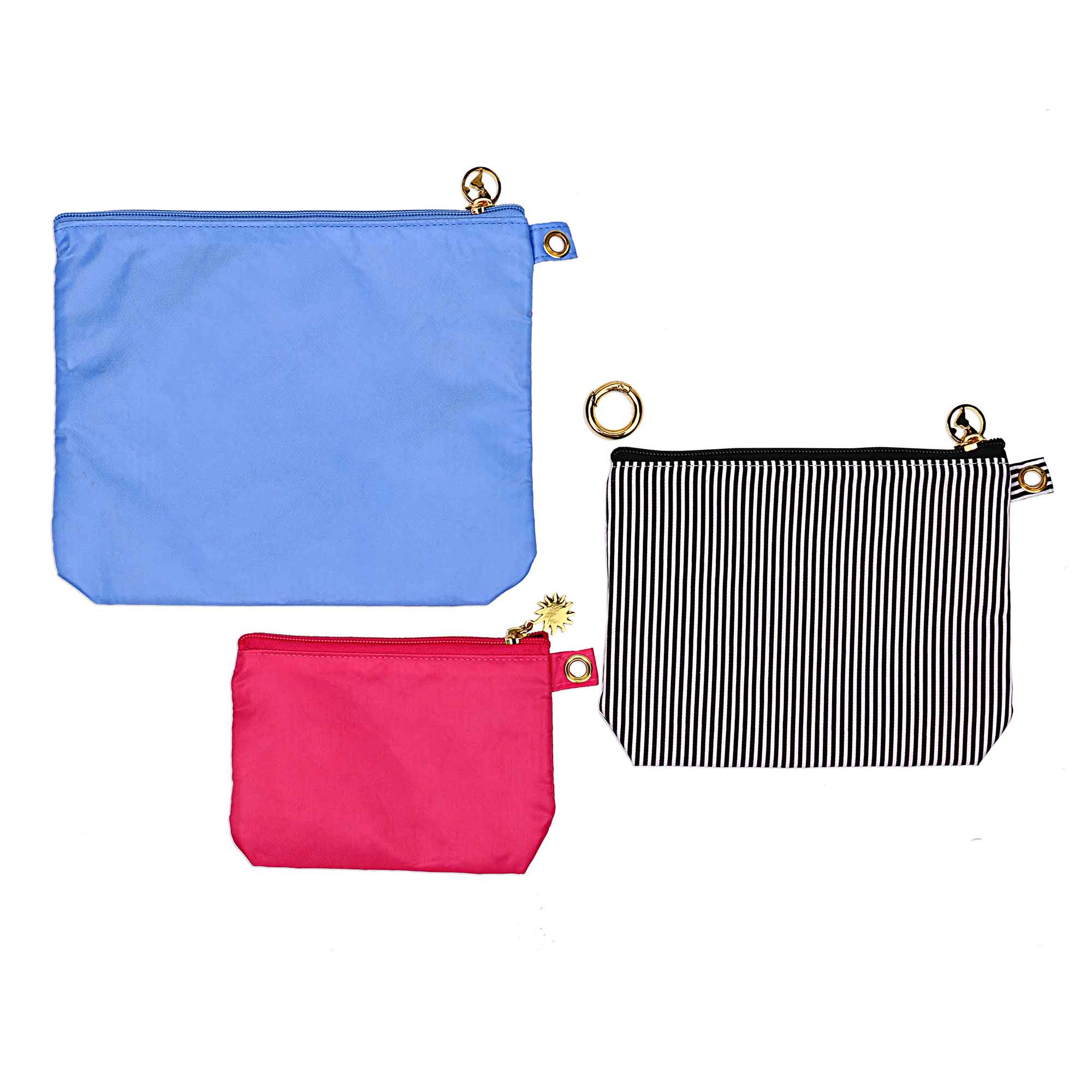 set of 3 printed travel cosmetic bags manufacturer