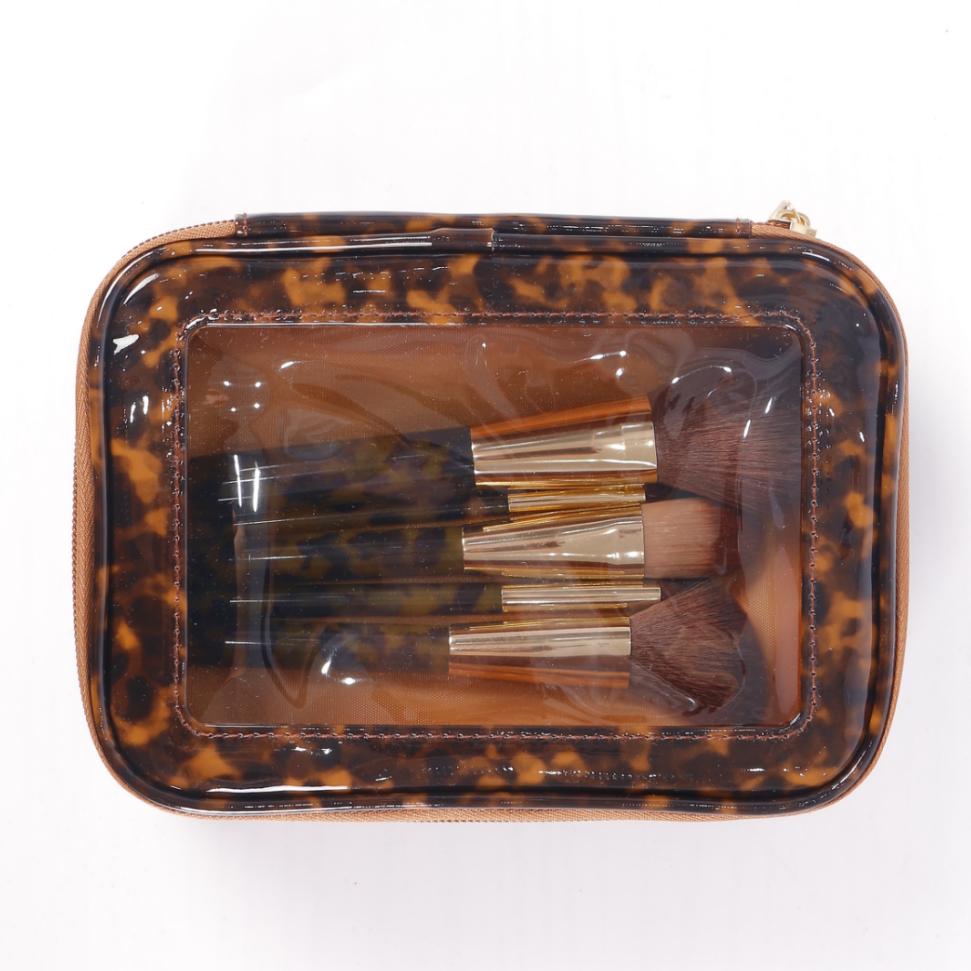 Tortoise pattern pouch with brushes low MOQ