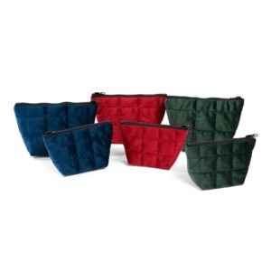 velvet makeup bag with Delrin zipper