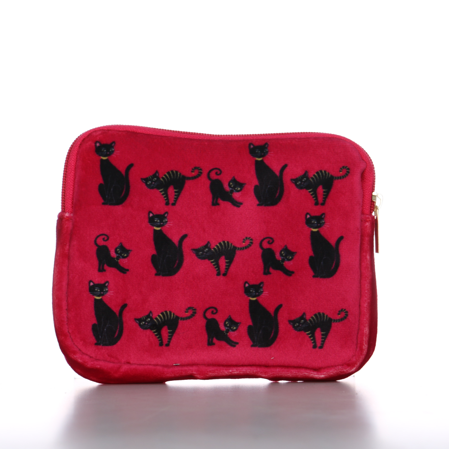 Velvet-print-zippered-pouch-wallet